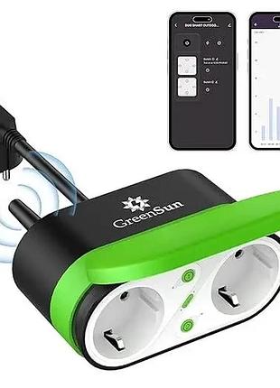 Умная уличная розетка greensun smart plug p04 wi-fi 3840 вт 16 а водонепроницаемая смарт розетка