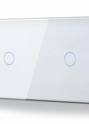Сенсорный двойной настенный выключатель bseed 1 way touch switch настенный выключатель со стеклянной панелю