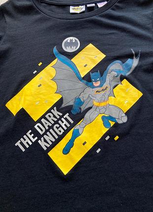 Детский трикотажный пижамный лонгслив batman the dark knight с длинным рукавом на мальчика 9-10 лет ростом 140 см