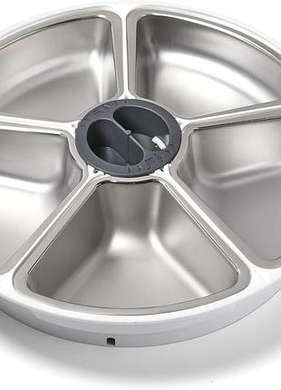 Комплект из 5 стальных мисок 28см closer pets stainless steel 464 сменные вставки из нержавеющей стали для автоматической кормушки
