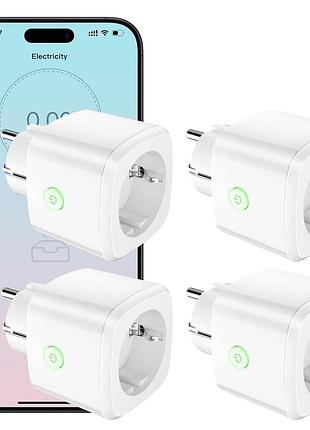 4 шт. розумна розетка 2300 вт/10 а hbn інтелектуальна wi-fi розетка з керуванням через застосунок