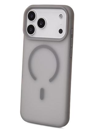 Силиконовый чехол soft matt с поддержкой magsafe для iphone 17 pro max grey