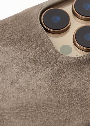 Чохол leather case для iphone 14 pro max natural titanium 2