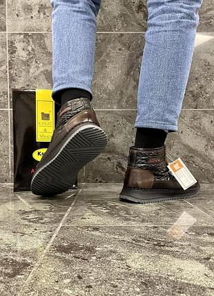 Зимние ботинки casual, кожаные / brown 4