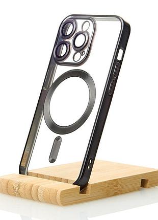 Силиконовый чехол magsafe shining matte для iphone 13 pro max black
