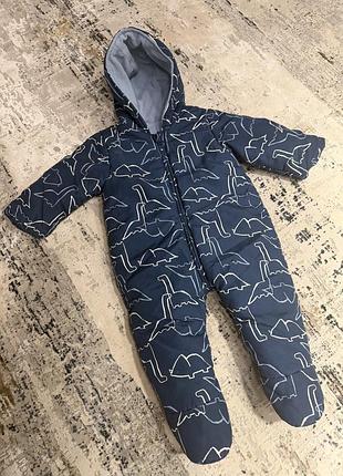 Зимовий комбінезон mothercare з динозаврами 6–9 міс