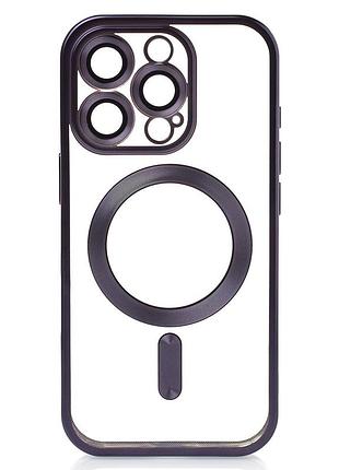 Силиконовый чехол magsafe shining matte для iphone 16 pro max deep purple