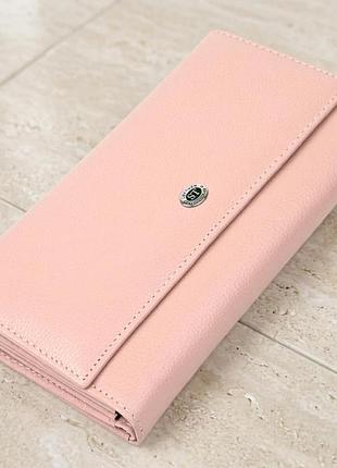 Вместительный женский кошелек st leather 19390 розовый
