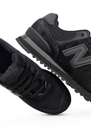 Женские кроссовки new balance 574 черные 40(25,5см)
