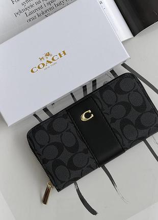 Гаманець coach accordion zip wallet чорний