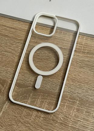 Чохол на iphone 12 pro max з magsafe прозорий ударостійкий tpu anti-drop 6. білий (white)