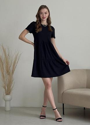 Свободное платье трапеция миди черное merlini маркони 700001221 l/xl