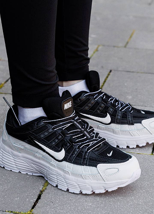 Жіночі кросівки nike p-6000 чорно-білі легкі літні кроси найк весна літо текстильна сітка 38