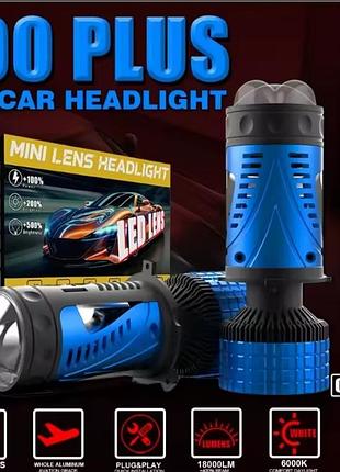 Світлодіодні led-лампи з міні-лінзами та цоколем h4, які призначені для встановлення в штатні рефлекторні фари головного світла без їхнього розбору