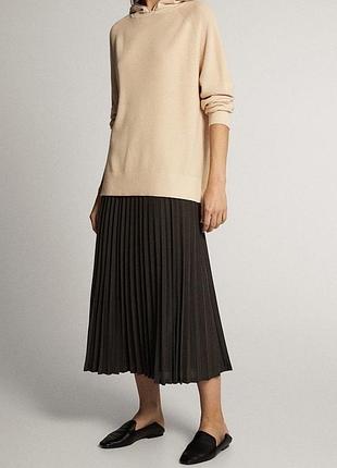 Massimo dutti трикотажне бежеве худі у рубчик бежевое вязаное худи в рубчик оверсайз