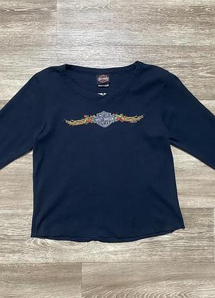 Оригінальний вінтажний лонг 3/4 рукав harley-davidson 2003 size m 3d print floral y2k