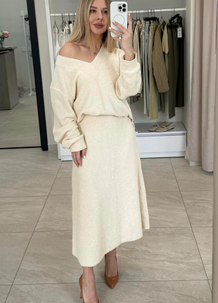Костюм свитер+юбка оверсайз zara l