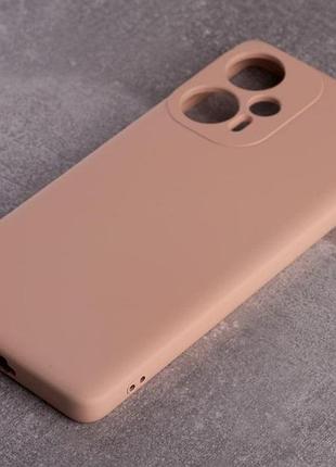 Силіконовий чохол soft silicone case для xiaomi poco f5 (без лого) пудра