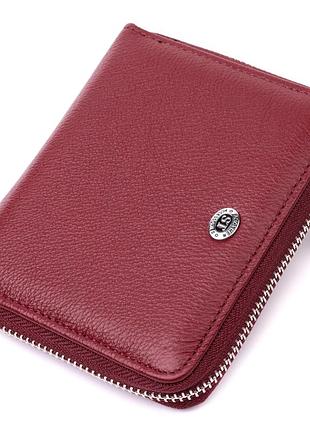 Портмоне для женщин на молнии из натуральной кожи st leather 19487 бордовый