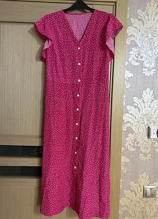 🥰 міді сукня в горох shein l 8