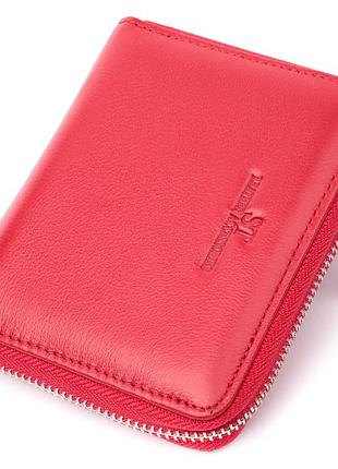 Симпатичний жіночий гаманець із натуральної шкіри st leather 22448 червоний