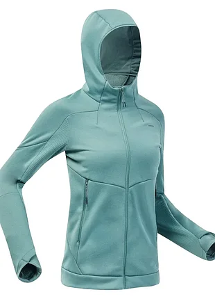 Женская походная флисовая кофта quechua mh520 hood от бренда decathlon.