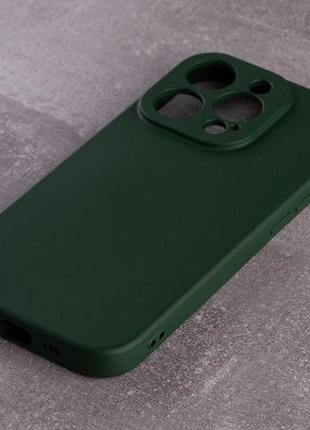 Силіконовий чохол soft silicone case для iphone 14 pro max (без лого) темно-зелений