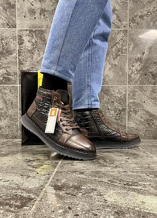 Зимние ботинки casual, кожаные / brown 2
