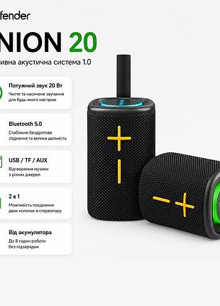 Колонка defender union 20 вт bluetooth с rgb-функцией 2 in 1