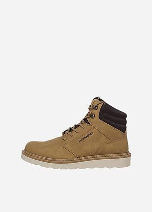 Чоловічі повсякденні черевики jack & jones ohio pu boot у класичному пісочно-жовтому забарвленні honey..розмір:44.матеріал:шкірзам