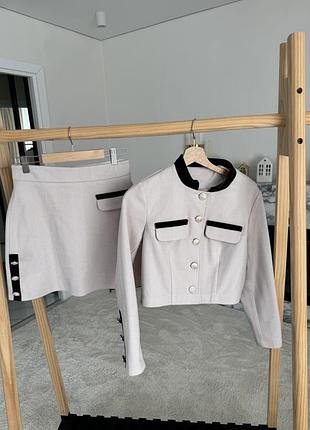 Кашеміровий костюм піджак + спідниця ivina butik розмір s підійде на м