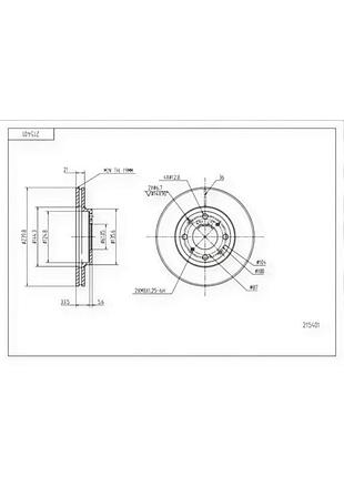 Диск тормозной honda jazz, city (2002-) передний (d240x21mm) hart
