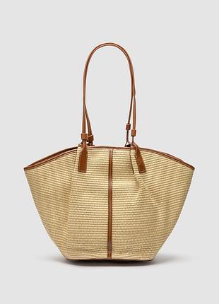🤍 palmaire bag raffia/brown 40 х 27 х 16 см