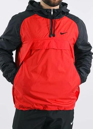 Анорак мужской nike "house" black &amp; red 4