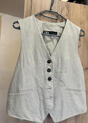 Льняна жилетка zara