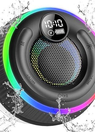 Портативний bluetooth-динамік pomuic ipx7 mc003 колонка для душу з rgb-підсвіткою з вбудованим мікрофоном