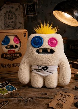 М'яка іграшка zuru fuggler baby fugg саскуш білий монстрик у підгузку з жовтим чубчиком, 4+