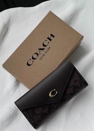 Гаманець coach візитниця великий шоколадний є