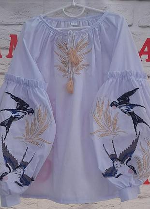 Вишиванка ластівки з колосками 3