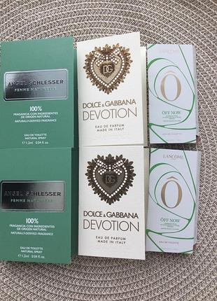 Набір пробників donce gabbana, lancome, angel schlesser