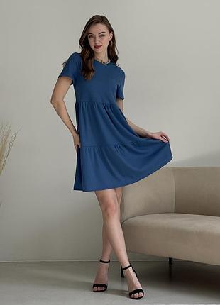Свободное платье трапеция меди синее merlini маркони 700001231 l/xl