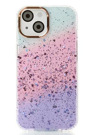 Акриловий чохол confetti для iphone 14 фіолетовий/рожевий