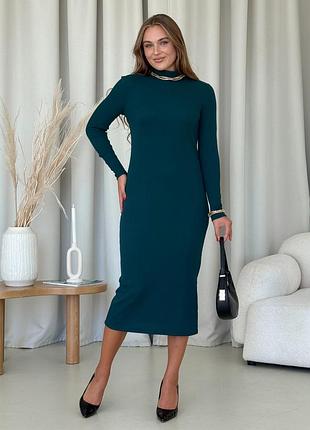 Сукня-гольф в рубчик зелена merlini молла 700001725 2xl/3xl