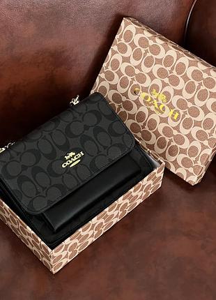 Женская сумочка coach mini klare crossbody черный е