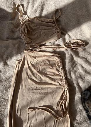Бежевое платье 👗 5