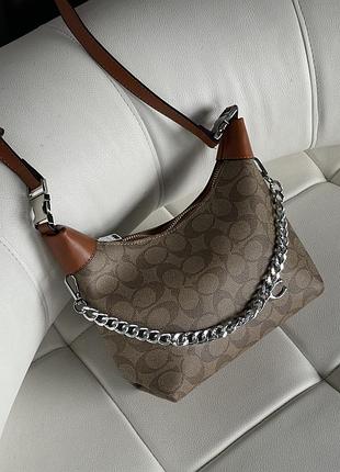 Сумка coach juliet shoulder bag коричнево-бежевый е