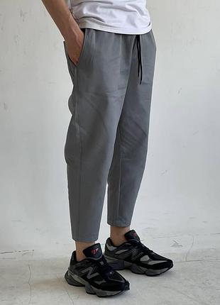 Чоловічі стильні штани вільного крою на гумці сірі xl