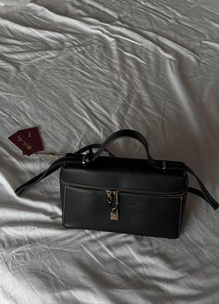 Loro piana extra bag l27 black 27 x 17 x 10