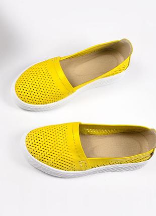 Кожаные желтые мокасины 287-32 40 3