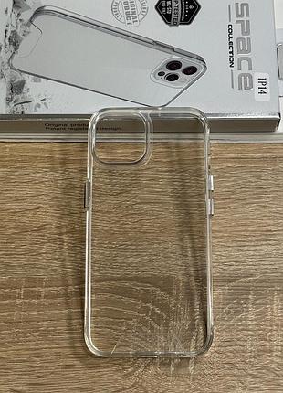 Чохол на iphone 14 прозорий з tpu бортиками, ударостійкий anti-drop